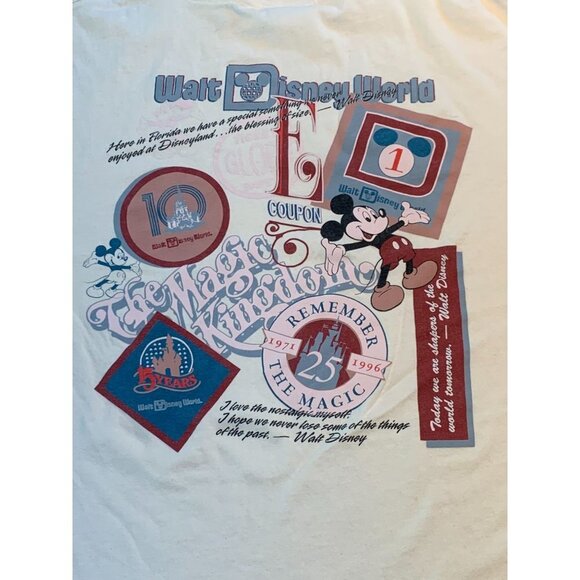Vintage Disney 25th Anniversary T-Shirt 1996 RARE XL Walt Disney Theme Parks